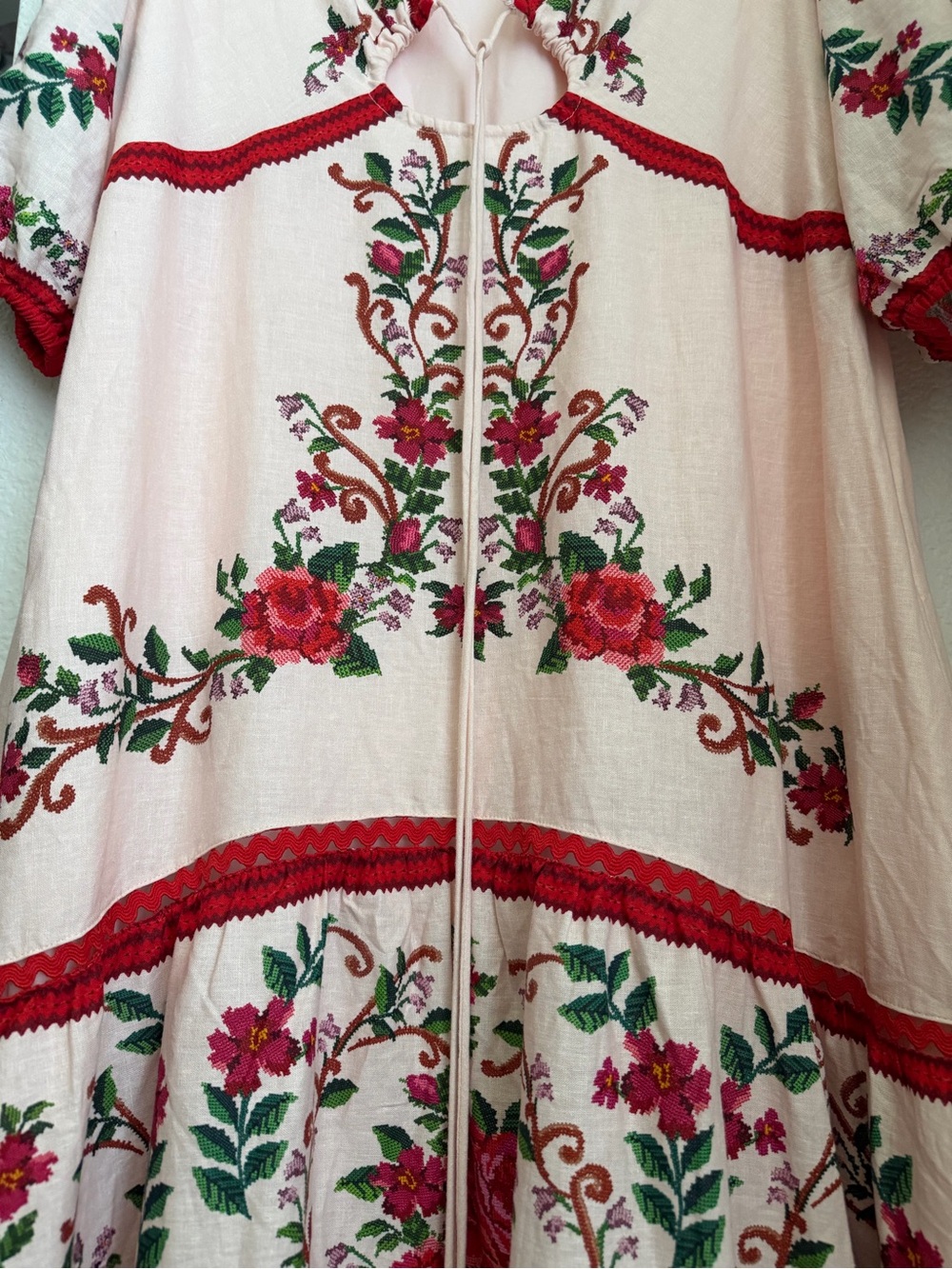FARM RIO Floral Embroidered Linen Viscose Maxi Dress NWOT size XL - Picture 10 of 15
